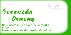 veronika ormeny business card